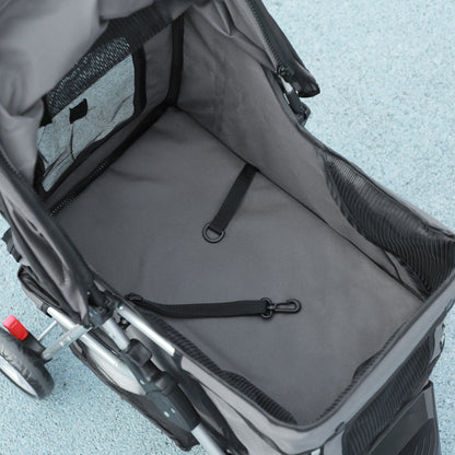 PawHut Hundewagen Hundebuggy klappbar für Hunde & Katzen bis 10 kg 75 x 45 x 97 cm Dunkelgrau