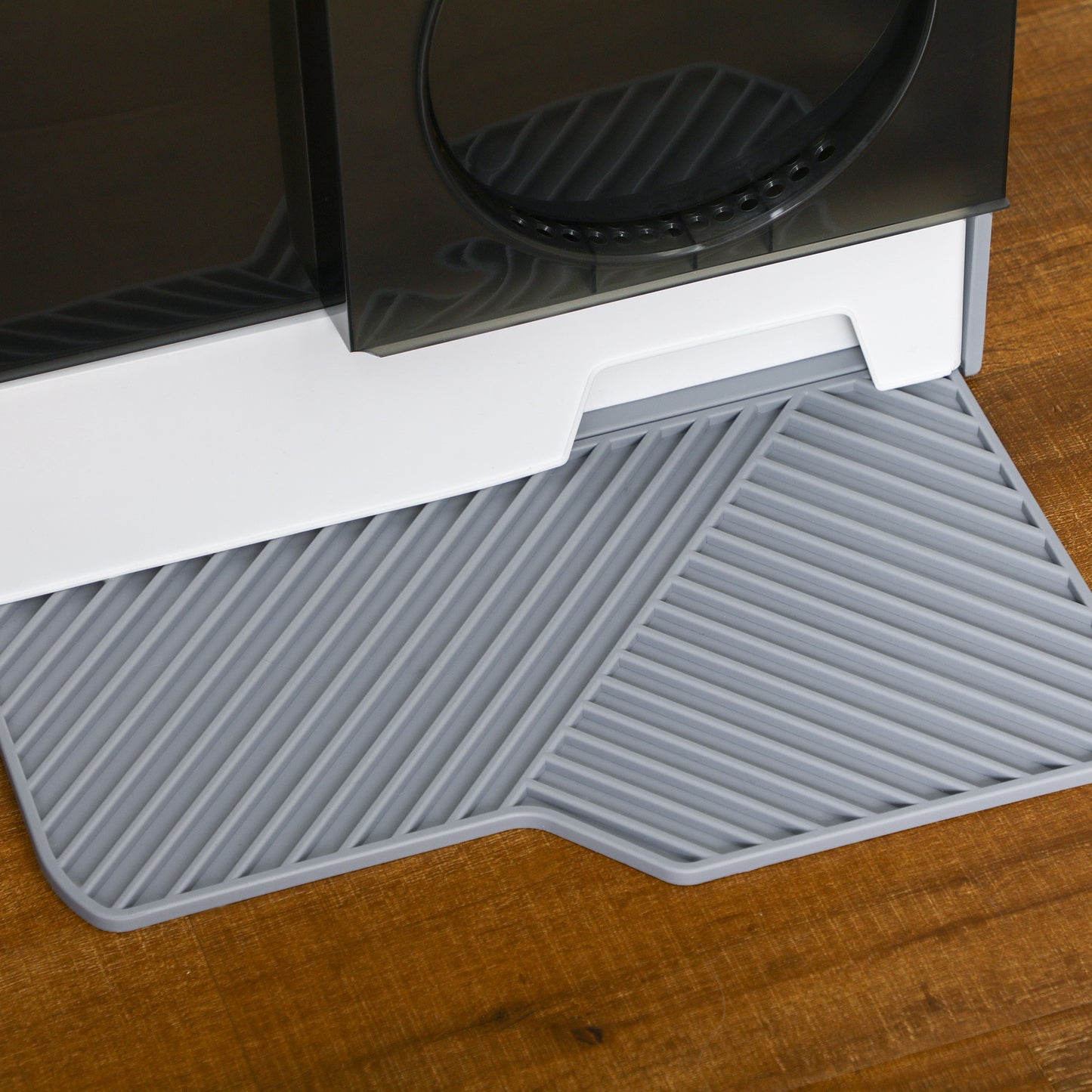 PawHut Katzentoilette im niedlichen Design, 1 Siebvorleger, 1 Streuschaufel, herausnehmbare Bodenwanne, Grau