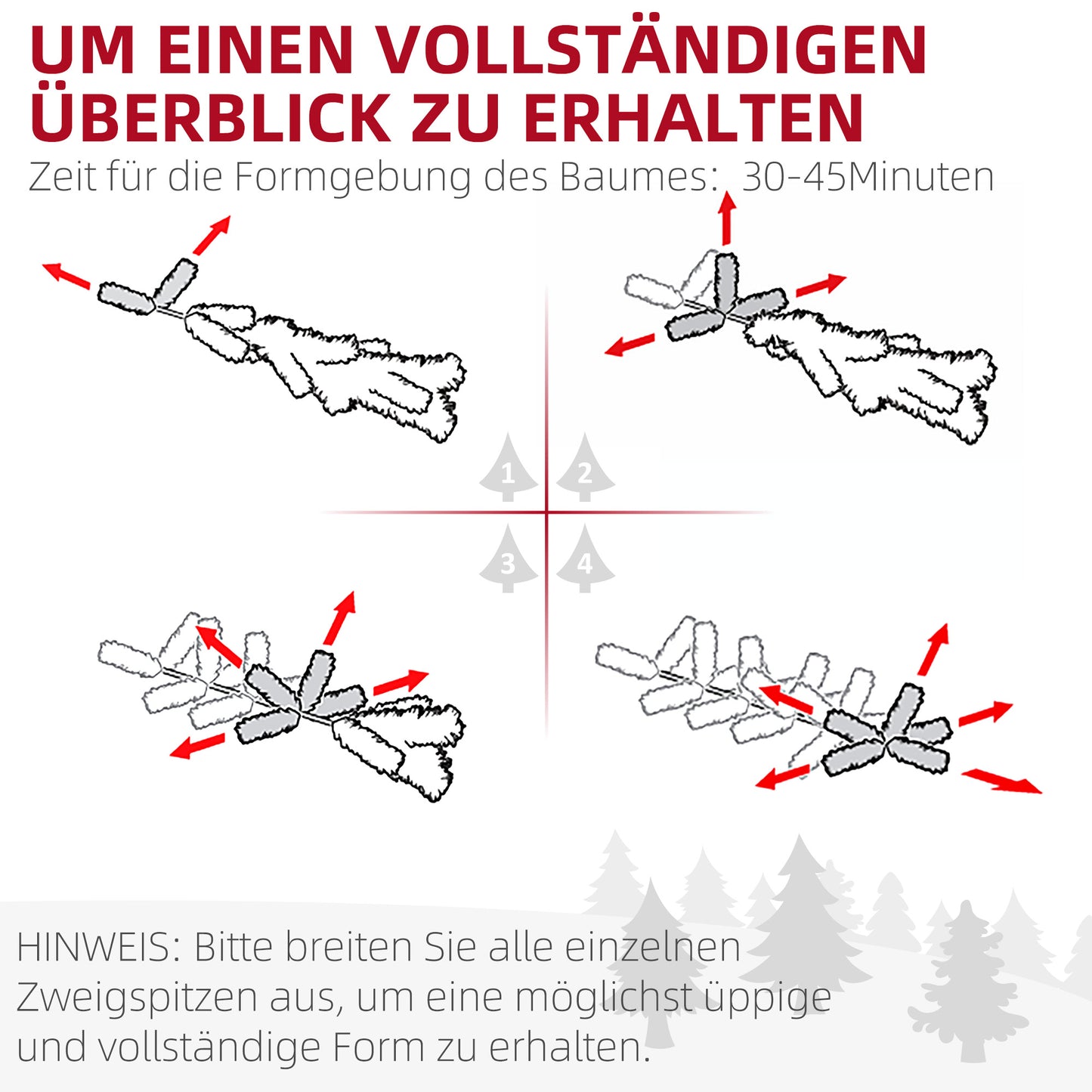 HOMCOM Weihnachtsbaum, Kunsttanne, naturgetreu, breit & üppig, 180 x Φ105 cm, Grün