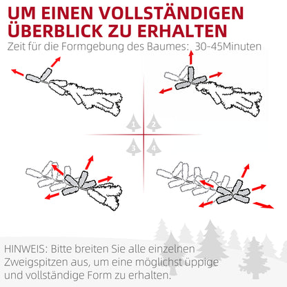 HOMCOM Weihnachtsbaum, Kunsttanne, naturgetreu, breit & üppig, 180 x Φ105 cm, Grün