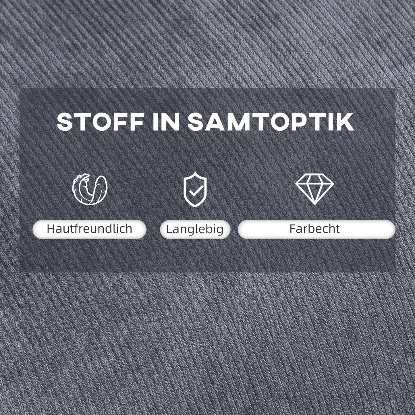 HOMCOM Sessel mit Ottomane, inkl. Kissen, 68 cm x 91,5 cm x 88 cm, Grau