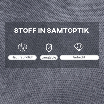 HOMCOM Sessel mit Ottomane, inkl. Kissen, 68 cm x 91,5 cm x 88 cm, Grau