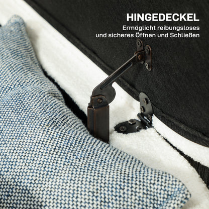 HOMCOM Sitzbank mit Stauraum, Deckel und Metallbeinen für Wohnzimmer, Schlafzimmer, Flur, Weiß