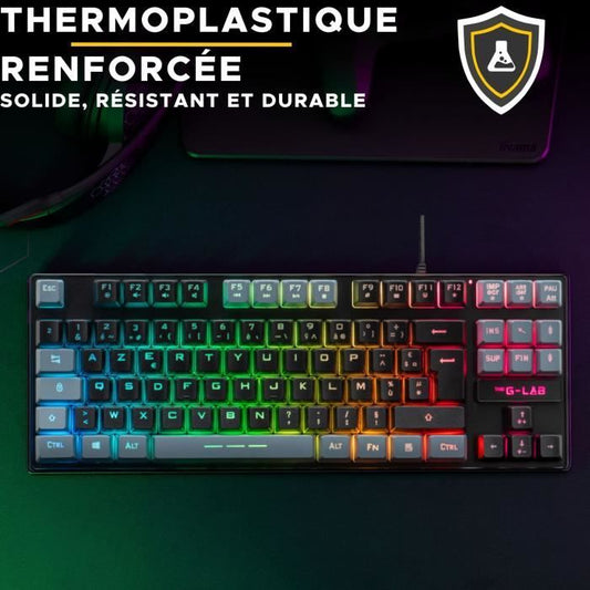 Gaming Keyboard - The G-Lab - KEYZ CAESIUM - RGB - Black & gray - TKL
