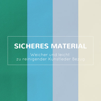 HOMCOM Bausteinset 4er-Set Schaumstoff Bausteine einfache Reinigung weiche Füllung Schaumstoffblöcke für 1-3 Jahre Kinder EPE Hellgrau+Blau+Grün 150 x 50 x 39 cm