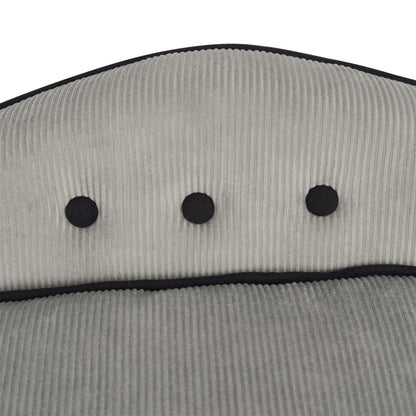 PawHut Haustiersoffa, Hundebett, Hundematte, Hundesofa, Naturholz+Plüsch, Grau, 66,5 x 45 x 35,5 cm