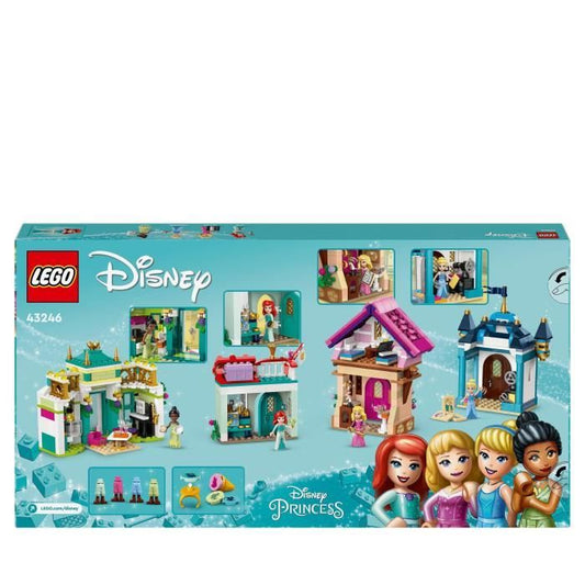 LEGO 43246 Disney Princess Disney Princess Adventures at the Market, Toy with 4 Mini Dolls: Ariel, Cinderella