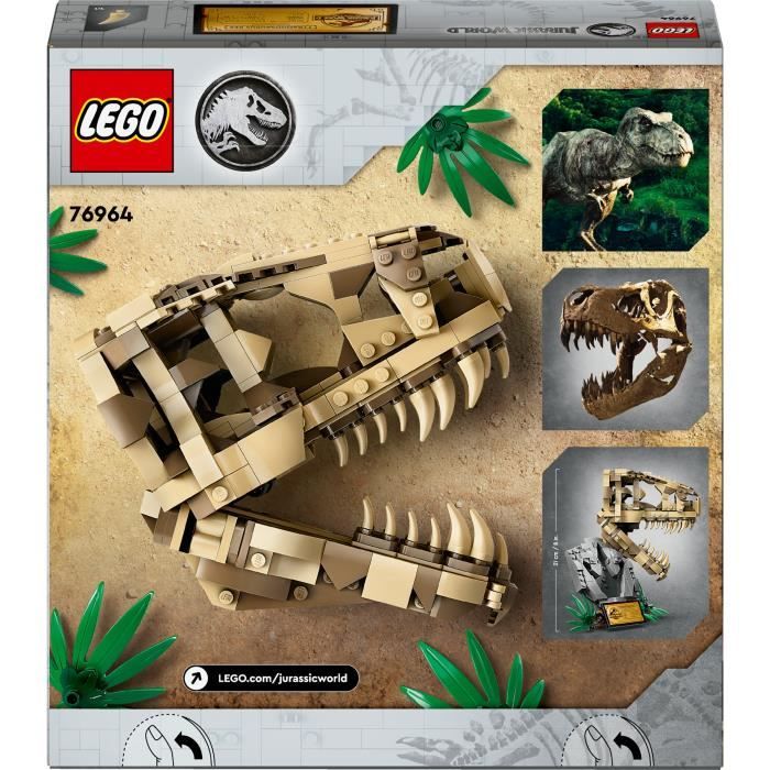 LEGO 76964 Jurassic World Dinosaur Fossils: T. Rex Skull, Dino Toy, Decor for Children's Room
