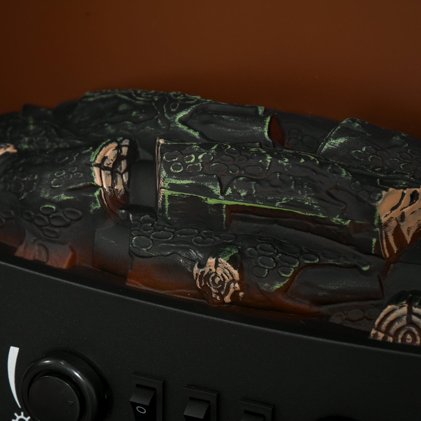 HOMCOM LED Elektrokamin Standkamin mit Flammeneffekt 900/1800W Schwarz