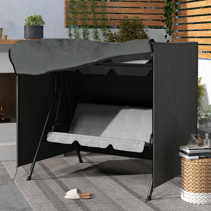 Outsunny Abdeckung für Gartenschaukel, Schutzhülle für Hollywoodschaukel, Abdeckhaube, wasserfest, 177 x 114 x 152 cm, Grau