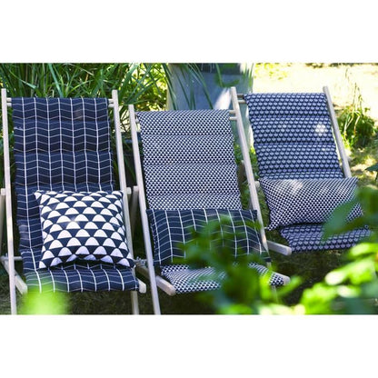 PRIVATE GARDEN Quilted deckchair Fjord - Removable canvas - Indigo Blue