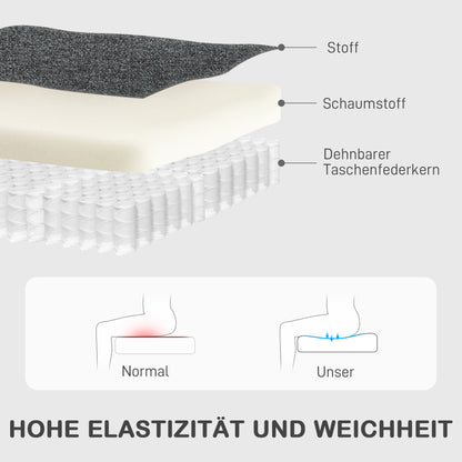HOMCOM Relaxsessel, verstellbarer Liegesessel mit anpassbarer Beinstütze, Moderner Wohnzimmersessel mit Stoffbezug, Grau