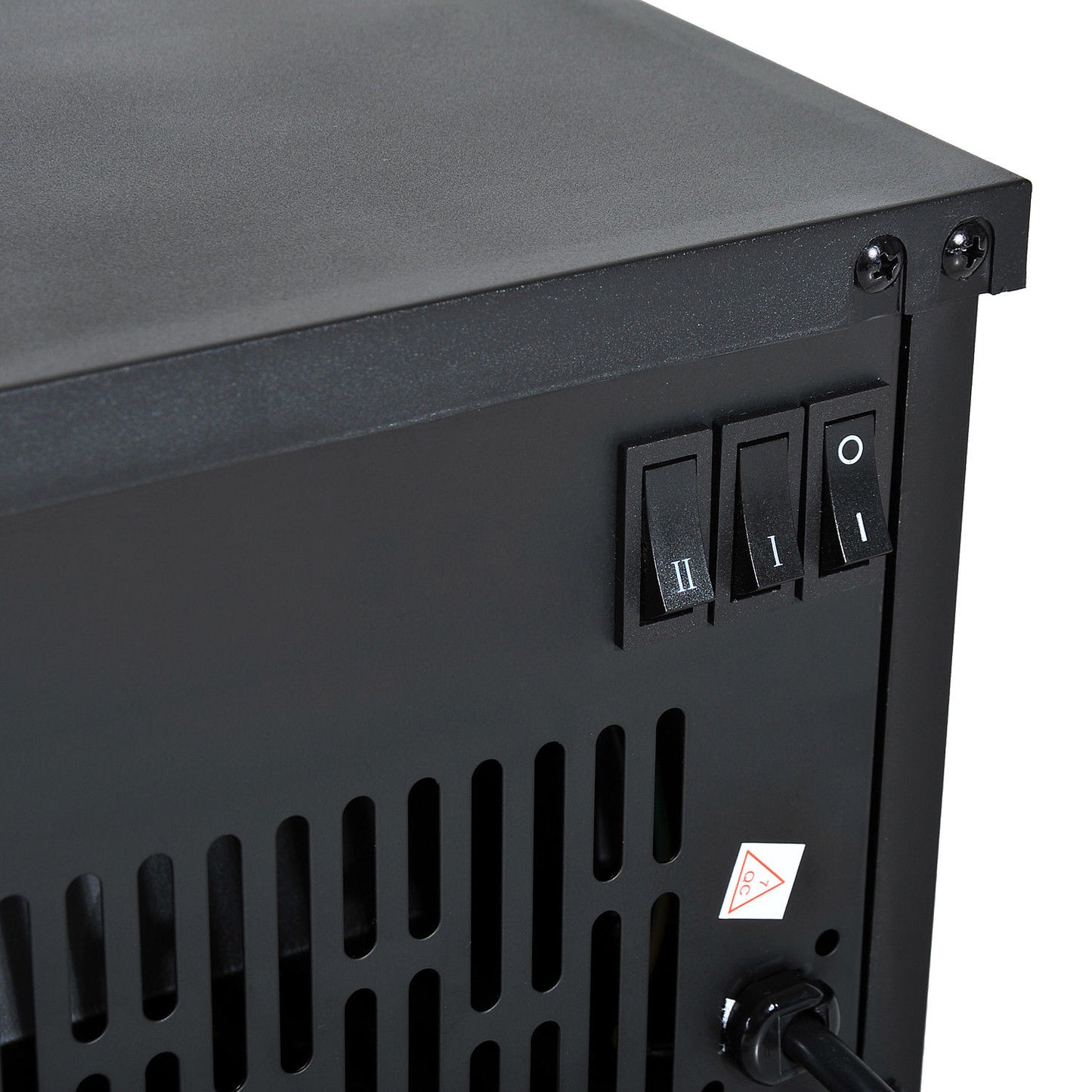 HOMCOM Elektrokamin Elektrischer Kamin Kaminofen Standkamin mit Flammeneffekt 600/1200W, Metall, Schwarz, 34x17x31 cm