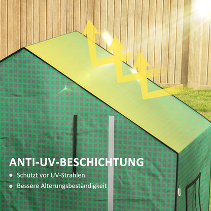 Outsunny Ersatzfolie für Gewächshaus, Ersatzabdeckung mit UV-Schutz, Rolltür, Seitenfenster, 140 x 73 x 190 cm, Grün