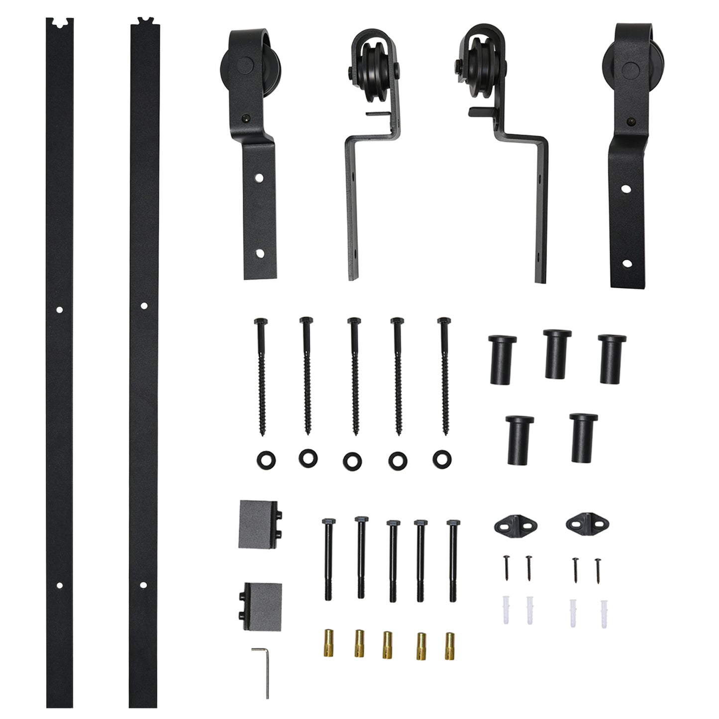 HOMCOM 200 cm Schiebetür Komplettset Schiebetürbeschlag, Schiebetür Laufschiene, Schiebetürsystem für Holzschiebetür
