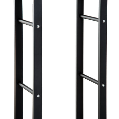 HOMCOM Kaminholzregal Metall 60 x 25 x 100 cm Brennholzregal Stapelhilfe Stahlrahmen bis 100kg Kaminholzunterstand Outdoor Holzregal Feuerholzregal für Garten Terrasse Außen Schwarz