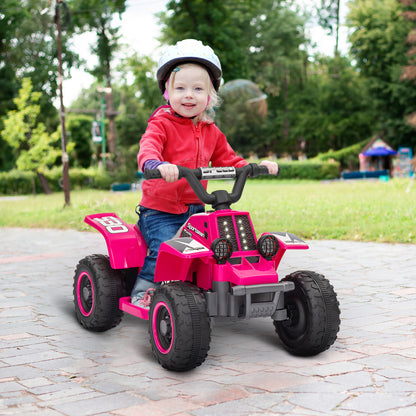 AIYAPLAY Elektrisches Quad Bike für Kinder, batteriebetrieben, fährt vorwärts und rückwärts, LED-Lichter, 18-36 Monate, Rosa