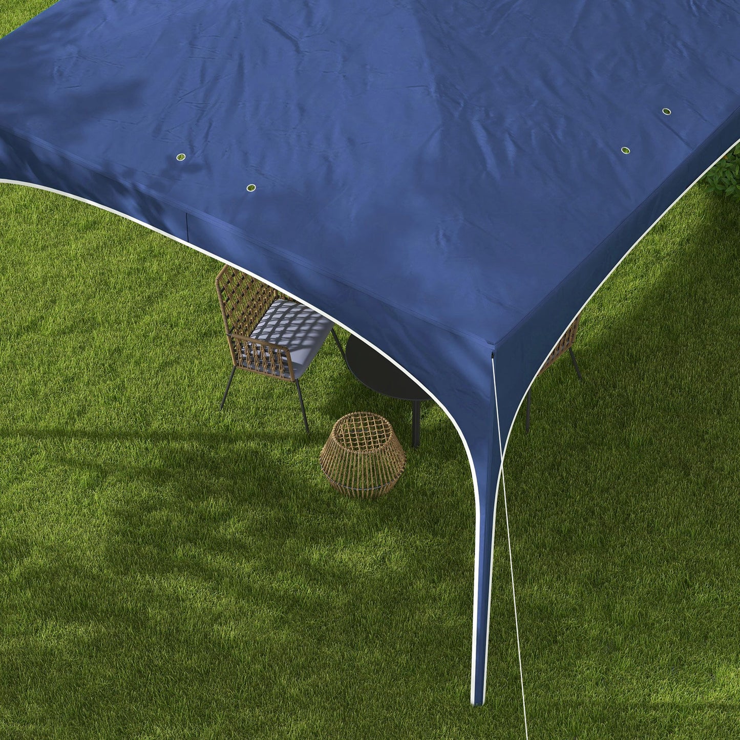Outsunny Faltpavillon, höhenverstellbar, Metallstützen, robuste Plane, inkl. Tragetasche, 2,95 x 2,95 x 2,55m, Dunkelblau