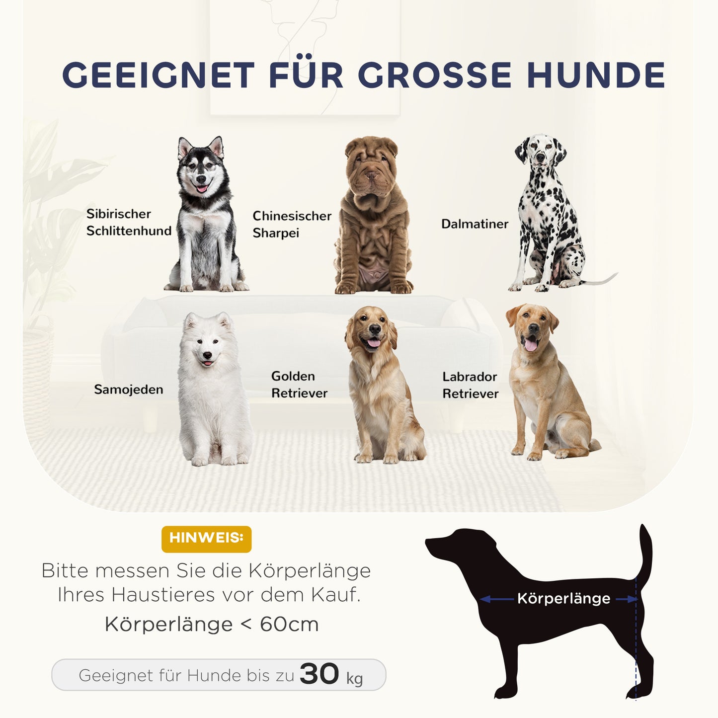 PawHut Hundesofa, Haustiersofa, Haustierbett, abnehmbares u. waschbares Polster, Natur+ Dunkelgrau