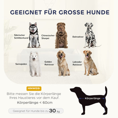 PawHut Hundesofa, Haustiersofa, Haustierbett, abnehmbares u. waschbares Polster, Natur+ Dunkelgrau