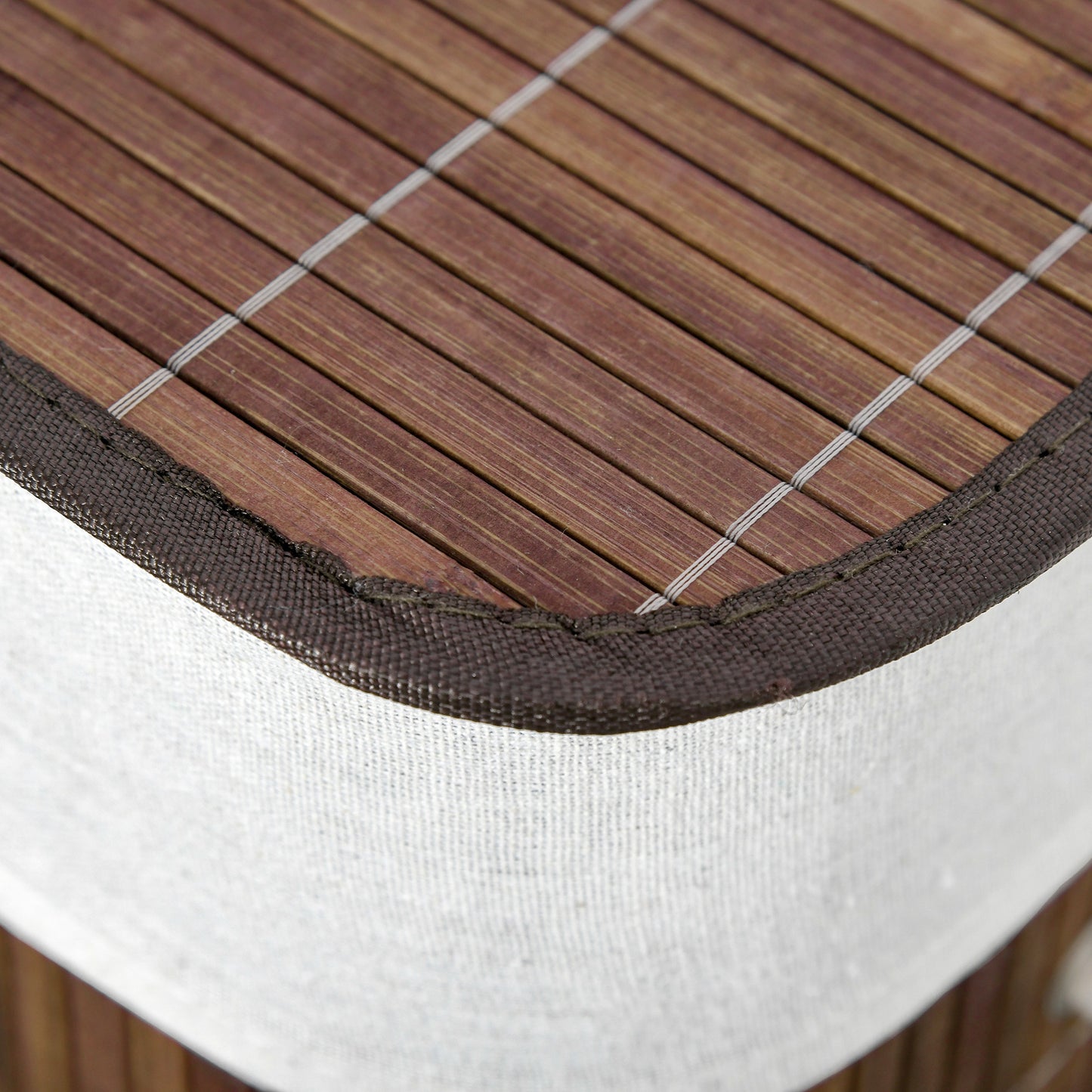 HOMCOM Bambus Wäschekorb schmal mit Deckel 100L Wäschesammler mit Griffen, 2 herausnehmbarer Wäschesack, Laundry Baskets Wäschebox für Waschküche, Schlafzimmer, Badezimmer Braun