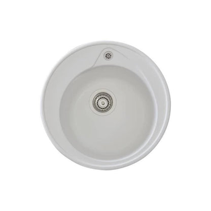 STRADOUR Sink built in RONDA, in SMC WHITE UNI - 17, 1 bowl, dim. Ø 49 cm, manual emptying