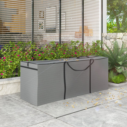 Outsunny Aufbewahrungstasche Gartenpolster, Auflagentasche, Schutzhülle mit Tragegriff, Reißverschluss, 200 x 60 x 75 cm, Hellgrau