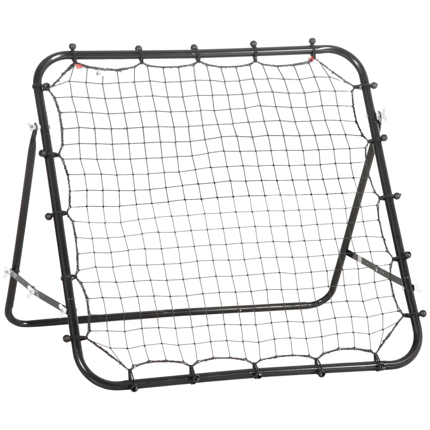 HOMCOM Rebounder für Fußball, 84 x 84 cm Fussball Rebounder mit stufenlos verstellbarem Winkel, Kickback Rückprallwand Fußballtor für Jugendliche Schuss-, Pass- und Ballannahmetraining Schwarz