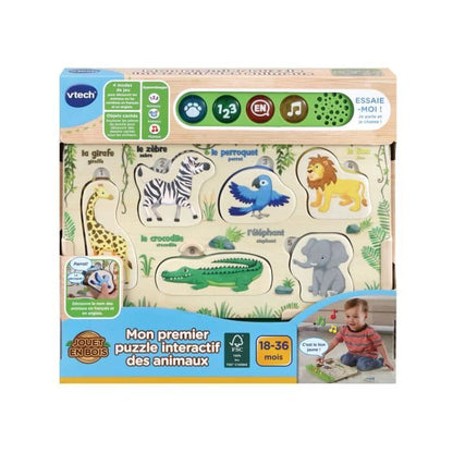 VTECH BABY - My First Interactive Animal Jigsaw Puzzle - FSC Wood Toy
