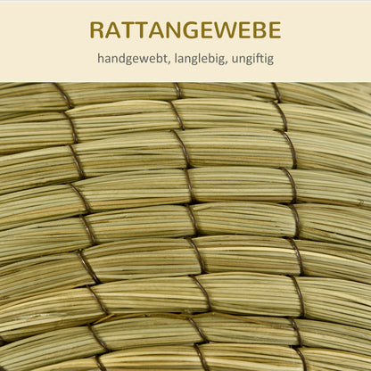 PawHut Katzenhöhle aus Seegras, 2-teilig, flexibel positionierbar, 41 cm x 41 cm x 71,5 cm, Natur