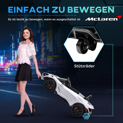 AIYAPLAY Kinder-Elektroauto mit Flügeltüren, fernsteuerbar, mit sanftem Antrieb und LED-Lichtern, Weiß