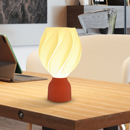 HOMCOM 3D-gedruckte Lampe mit Blütenblattformen, Kunststoff, energieeffizient, Weiß