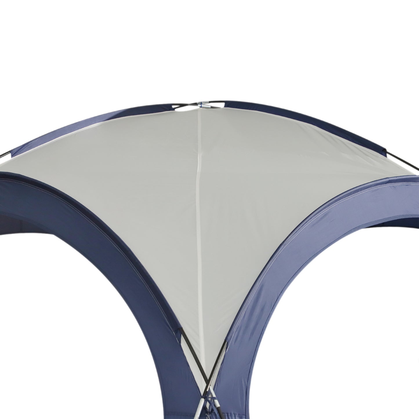 Outsunny Kuppelzelt für 6-8 Personen, Pavillon, Schutz vor Sonne und Nieselregen, 3,5 x 3,5 x 2,22 m, Cremeweiß