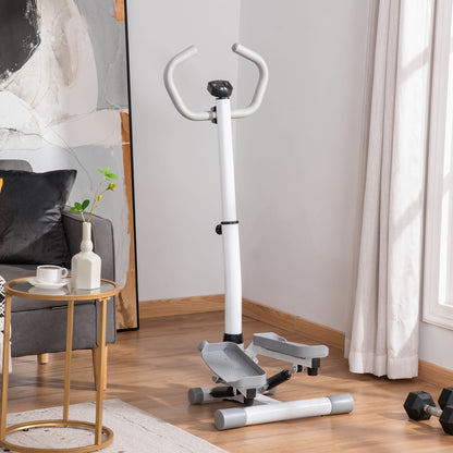 HOMCOM Stepper Heimtrainer für Zuhause mit LCD-Bildschirm einstellbare Geschwindigkeit Metall ABS 55 x 53 x 118-128 cm