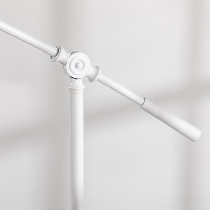 HOMCOM Stehleuchte im Industriedesign, höhenverstellbar, Bodenschalter; 30 m x 30 cm x 131 cm, Schwarz