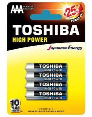 Toshiba Batterie MiniStilo AAA Alcalina LR03GCP BP-4 1Cnf/4pz