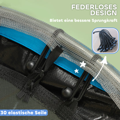 AIYAPLAY Kindertrampolin, Sicherheitsnetz, rutschfeste Beine, Reißverschlusseingang, Bunt