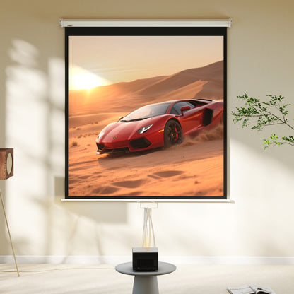 HOMCOM Beamer Leinwand 152 x 152 cm 85 Zoll 1:1 HD 4K Projektionsleinwand für Heimkino Büro-Präsentationen