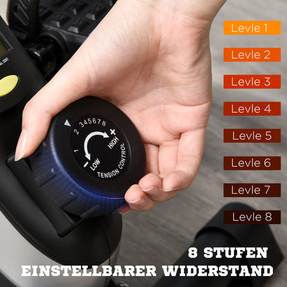 HOMCOM Mini Heimtrainer Pedaltrainer für Beintraining Pedal-Trainer mit Befestigungsgurt Anti-rutschmatte