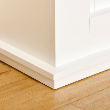 HOMCOM Elektrischer Kamin, 3D LED-Flammen, Fernbedienung, Timer, MDF, Weiß