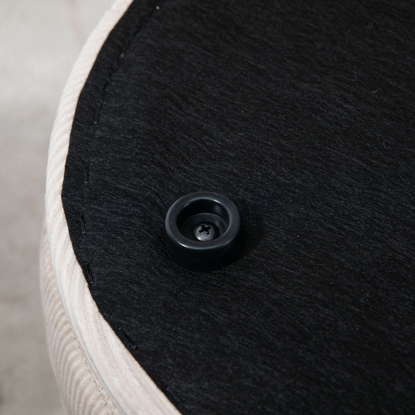 HOMCOM Hocker Ottomane, Zweier-Set, mit Stauraum, weiche Polsterung, Bezug in Cordoptik, Cremeweiß, 40 x 40 x 41cm