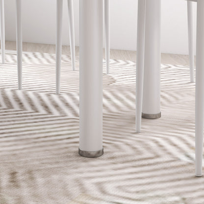 HOMCOM 5-tlg. Essgruppe Sitzgruppe Esstisch mit 4 Stühlen, modernes Design, Glastisch, Weiß