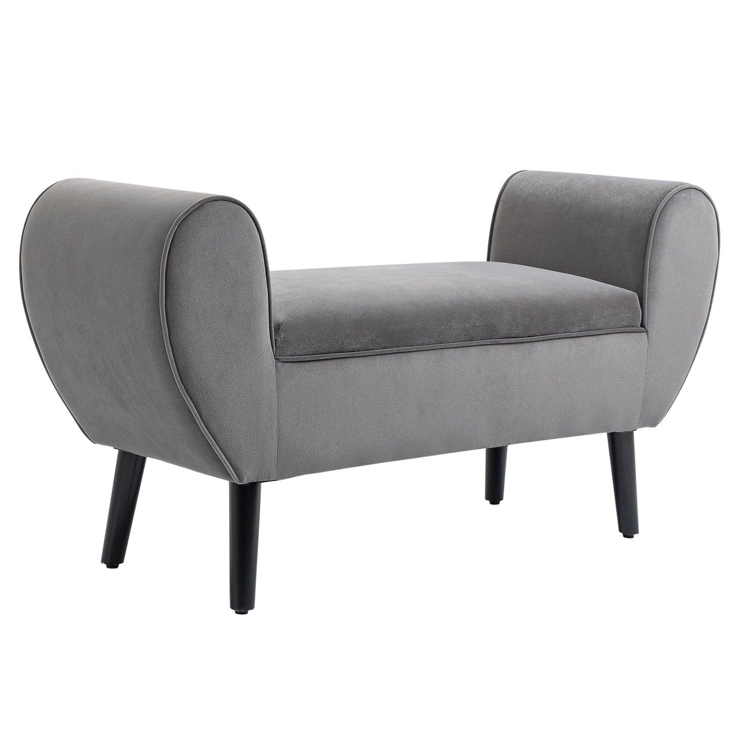 HOMCOM Polsterbank mit Stauraum und Armlehnen, Truhenbank für Flur, Schlafzimmer, Wohnzimmer, 118 x 42 x 66 cm, Dunkelgrau