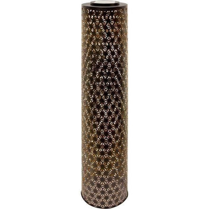 Solar lamp - GARDEN ID Column - Gold-Black - Ø20 H80 cm - 6 to 8 hours of light - On/off button - Durable LI-ION battery.