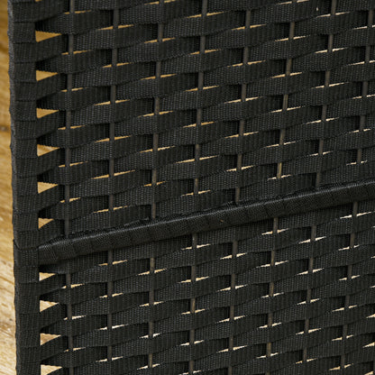 HOMCOM 6-teiliger Raumtrenner, Faltbarer Sichtschutz, Sichtschutzwand für Wohnzimmer, Schlafzimmer, Homeoffice, Schwarz