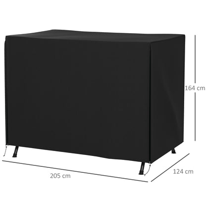 Outsunny Abdeckung für Gartenschaukel, Schutzhülle für Hollywoodschaukel, Abdeckhaube, wasserfest, 205 x 124 x 164 cm, Schwarz