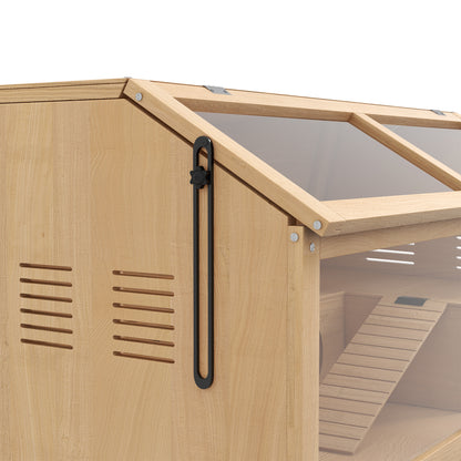 PawHut Hamsterkäfig för syriska Hamster och Zwerghamster, med Plattform, Hägebrücke, Hütte, 85x45x44 cm