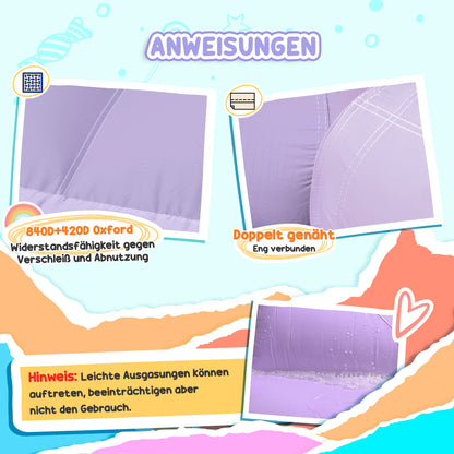 AIYAPLAY Hüpfburg mit Rutschen, Netzumzäunung, Oxford-Gewebe, Bodenanker, Tragetasche