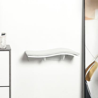 PawHut Katzen Kletterwand Katzenhängematte Katzenbett Wand Katzenregal Wandmontage Katzenmöbel Plüsch MDF Weiß 53 x 28 x 12 cm