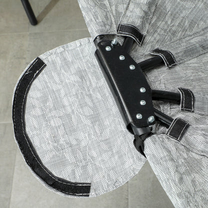 Outsunny Eiförmiger Hängekorb, Hängesessel mit Schaukelfunktion und faltbarem Korb, Gartenstuhl, Becherhalter, Grau